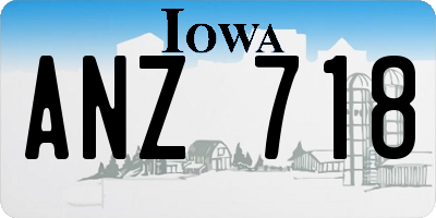 IA license plate ANZ718