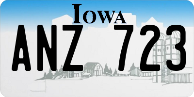 IA license plate ANZ723