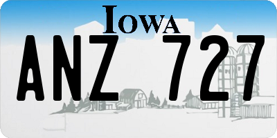 IA license plate ANZ727