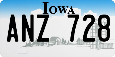 IA license plate ANZ728