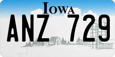 IA license plate ANZ729