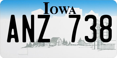 IA license plate ANZ738
