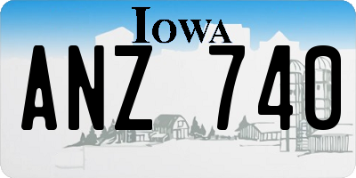 IA license plate ANZ740