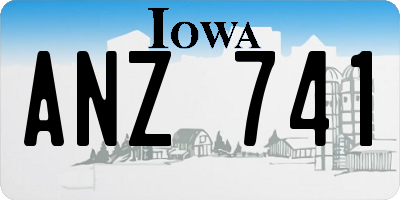 IA license plate ANZ741
