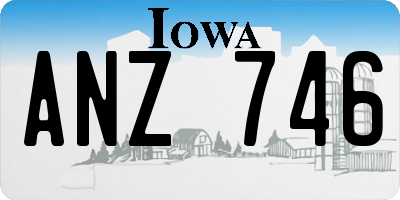 IA license plate ANZ746
