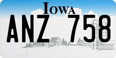 IA license plate ANZ758