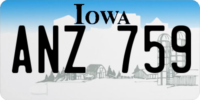IA license plate ANZ759