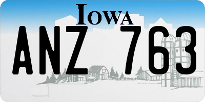 IA license plate ANZ763