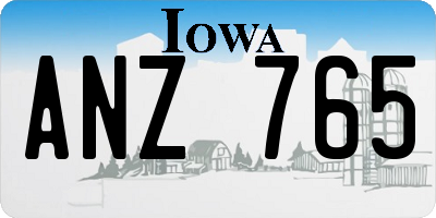 IA license plate ANZ765