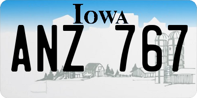 IA license plate ANZ767