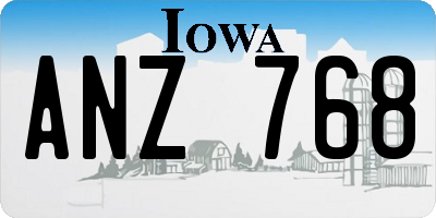 IA license plate ANZ768