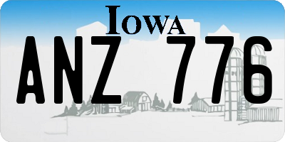 IA license plate ANZ776