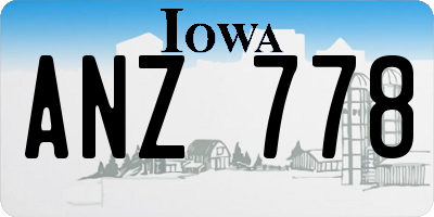 IA license plate ANZ778