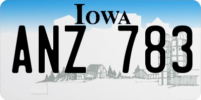 IA license plate ANZ783