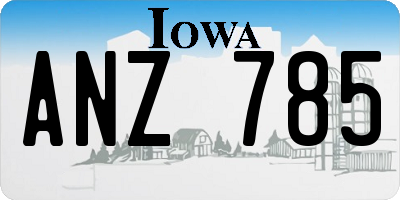 IA license plate ANZ785