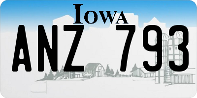IA license plate ANZ793