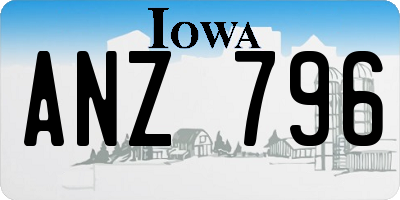 IA license plate ANZ796
