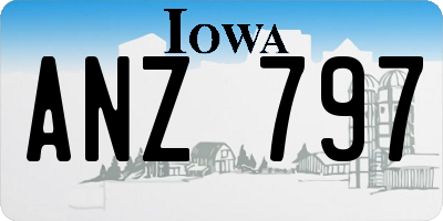 IA license plate ANZ797