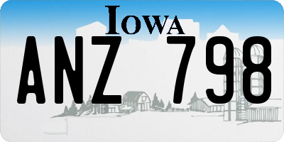 IA license plate ANZ798
