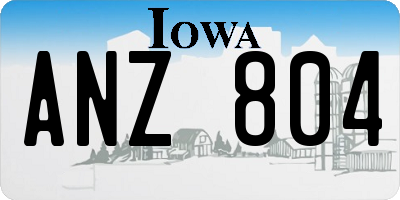 IA license plate ANZ804