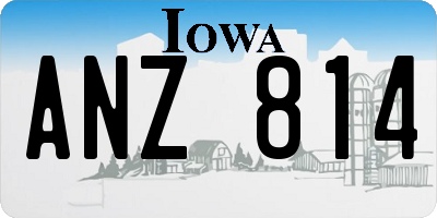 IA license plate ANZ814
