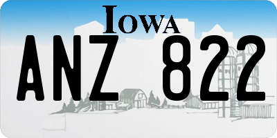 IA license plate ANZ822