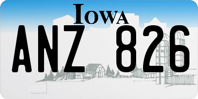 IA license plate ANZ826