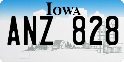 IA license plate ANZ828