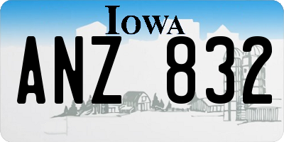 IA license plate ANZ832