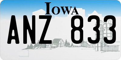 IA license plate ANZ833