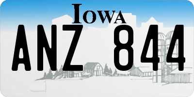 IA license plate ANZ844