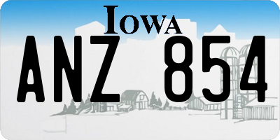 IA license plate ANZ854