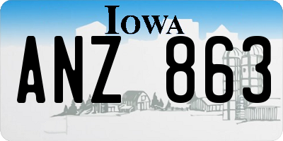 IA license plate ANZ863