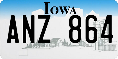 IA license plate ANZ864