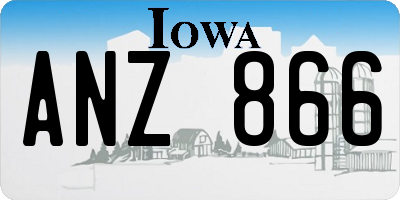 IA license plate ANZ866