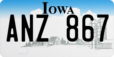 IA license plate ANZ867