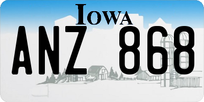 IA license plate ANZ868