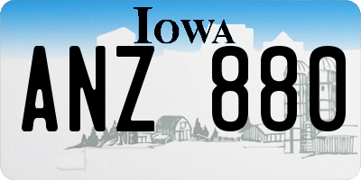 IA license plate ANZ880