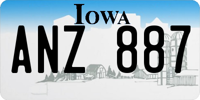 IA license plate ANZ887