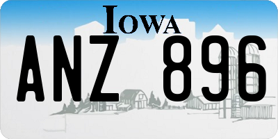 IA license plate ANZ896