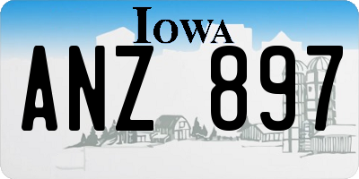 IA license plate ANZ897