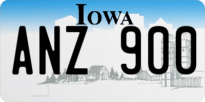 IA license plate ANZ900