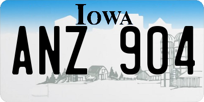 IA license plate ANZ904