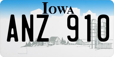 IA license plate ANZ910