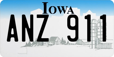 IA license plate ANZ911