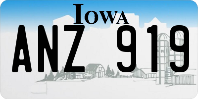 IA license plate ANZ919