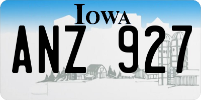 IA license plate ANZ927