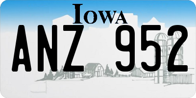 IA license plate ANZ952