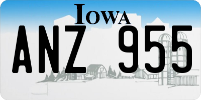 IA license plate ANZ955