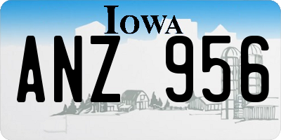 IA license plate ANZ956